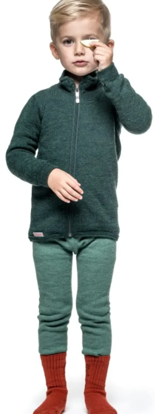 Kids Full Zip Jacket 400 lasten merinovillatakki, vihreä-Woolpower Sale