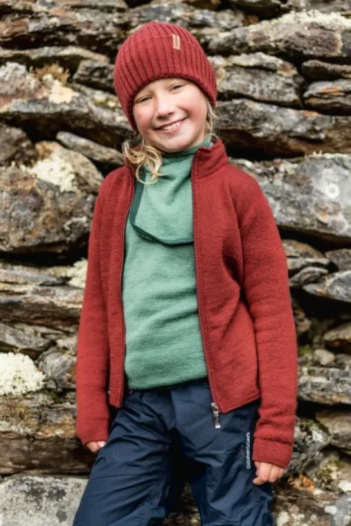 Kids Full Zip Jacket 400 lasten merinovillatakki, punainen-Woolpower Best