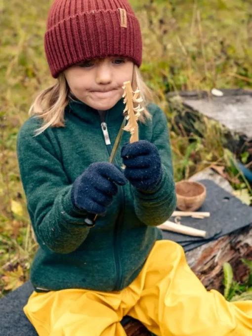 Kids Full Zip Jacket 400 lasten merinovillatakki, vihreä-Woolpower Sale