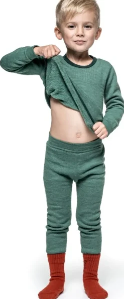 Woolpower Kids Long Johns 200 lasten kerrastohousut, vihreä New