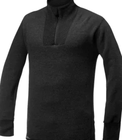 Woolpower Zip Turtleneck 400 poolopaita, unisex, musta Sale